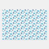 Patroon op walvissen, walvissen, blauwe walvissen inpakpapier vel (Voorkant)