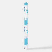 Patroon op walvissen, walvissen, blauwe walvissen iPhone hoesje (Rechterkant)