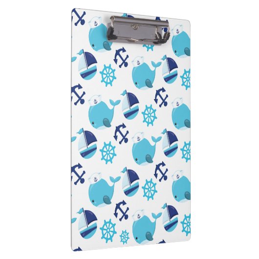 Patroon op walvissen, walvissen, blauwe walvissen klembord (Rechts)