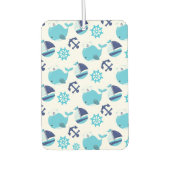 Patroon op walvissen, walvissen, blauwe walvissen luchtverfrisser (Voorkant)