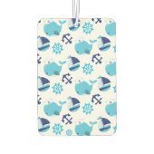 Patroon op walvissen, walvissen, blauwe walvissen luchtverfrisser (Achterkant)