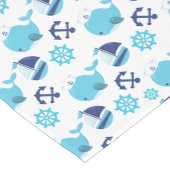 Patroon op walvissen, walvissen, blauwe walvissen medium tafelloper (Hoek)