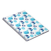 Patroon op walvissen, walvissen, blauwe walvissen notitieboek (Rechterzijde)