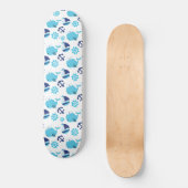 Patroon op walvissen, walvissen, blauwe walvissen persoonlijk skateboard (Voorkant)