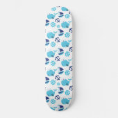 Patroon op walvissen, walvissen, blauwe walvissen persoonlijk skateboard (Voorkant)