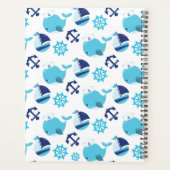 Patroon op walvissen, walvissen, blauwe walvissen planner (Achterkant)