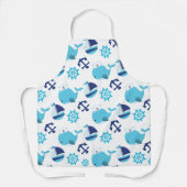 Patroon op walvissen, walvissen, blauwe walvissen schort (Voorkant)