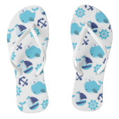 Patroon op walvissen, walvissen, blauwe walvissen teenslippers (Voetbed)