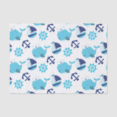 Patroon op walvissen, walvissen, blauwe walvissen tissuepapier (Voorkant)