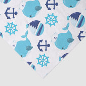 Patroon op walvissen, walvissen, blauwe walvissen tissuepapier (Detail)