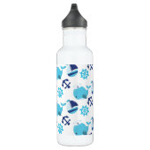 Patroon op walvissen, walvissen, blauwe walvissen waterfles  (Rechts)