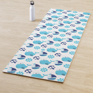 Patroon op walvissen, walvissen, blauwe walvissen yogamat