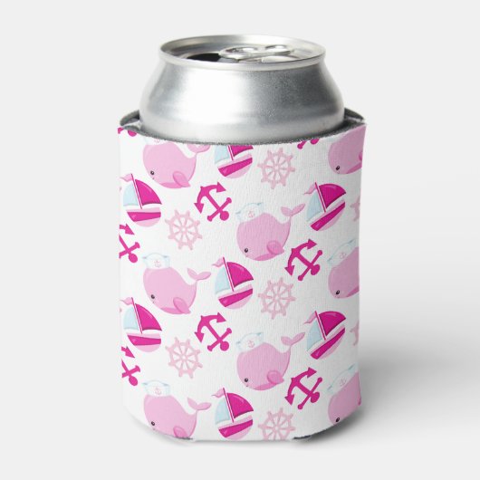 Patroon op walvissen, walvissen, roze walvissen blikjeskoeler (Blikje Voorkant)