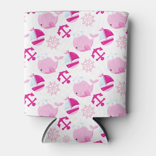 Patroon op walvissen, walvissen, roze walvissen blikjeskoeler (Voorkant)