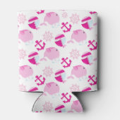 Patroon op walvissen, walvissen, roze walvissen blikjeskoeler (Achterkant)