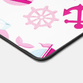 Patroon op walvissen, walvissen, roze walvissen bureaumat (Hoek)