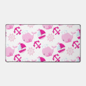 Patroon op walvissen, walvissen, roze walvissen bureaumat (Voorkant)