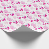 Patroon op walvissen, walvissen, roze walvissen cadeaupapier (Hoek)