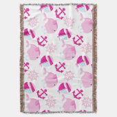 Patroon op walvissen, walvissen, roze walvissen deken (Voorkant Verticaal)