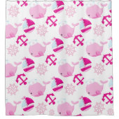 Patroon op walvissen, walvissen, roze walvissen douchegordijn (Voorkant)