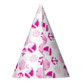 Patroon op walvissen, walvissen, roze walvissen feesthoedjes (Achterkant)