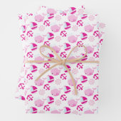 Patroon op walvissen, walvissen, roze walvissen inpakpapier vel (In situ)