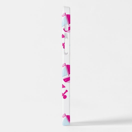 Patroon op walvissen, walvissen, roze walvissen iPhone hoesje (Linkerkant)