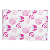 Patroon op walvissen, walvissen, roze walvissen kussensloop (Achterkant)