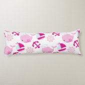 Patroon op walvissen, walvissen, roze walvissen lichaamskussen (Achterkant)