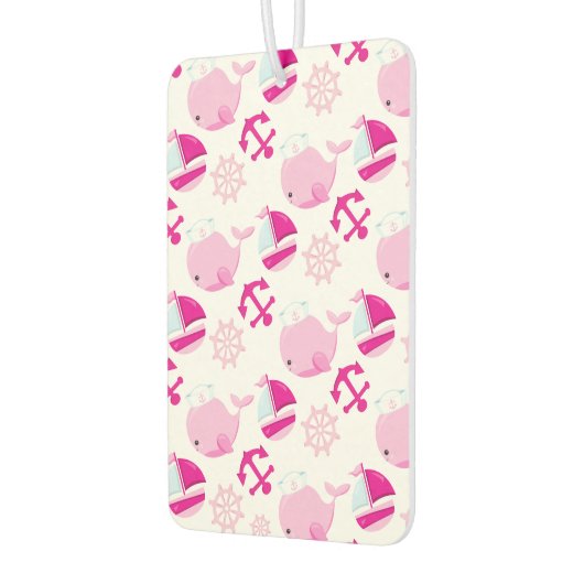 Patroon op walvissen, walvissen, roze walvissen luchtverfrisser (Links)