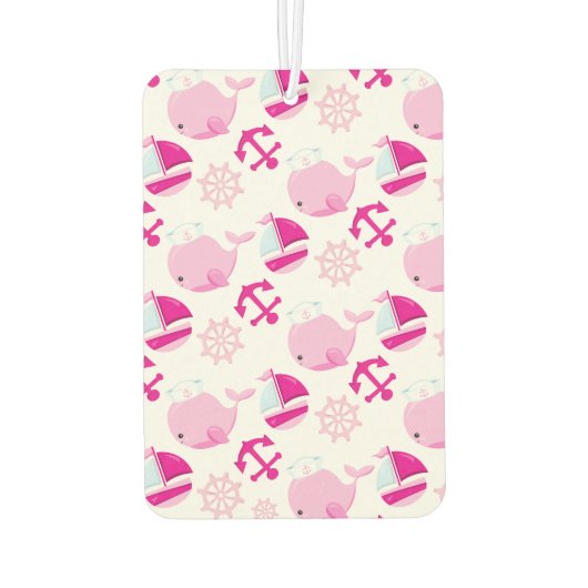 Patroon op walvissen, walvissen, roze walvissen luchtverfrisser (Achterkant)