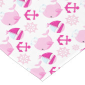 Patroon op walvissen, walvissen, roze walvissen medium tafelloper (Hoek)