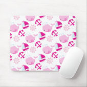 Patroon op walvissen, walvissen, roze walvissen muismat (Met muis)