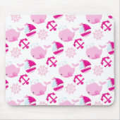 Patroon op walvissen, walvissen, roze walvissen muismat (Voorkant)