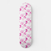 Patroon op walvissen, walvissen, roze walvissen persoonlijk skateboard (Voorkant)