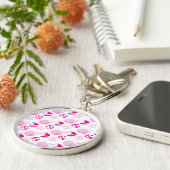 Patroon op walvissen, walvissen, roze walvissen sleutelhanger (Zijkant)