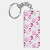 Patroon op walvissen, walvissen, roze walvissen sleutelhanger (Voorkant Links)