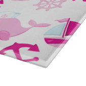 Patroon op walvissen, walvissen, roze walvissen snijplank (Hoek)