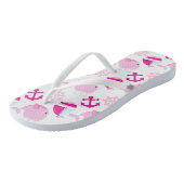 Patroon op walvissen, walvissen, roze walvissen teenslippers (Schuin)