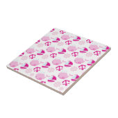 Patroon op walvissen, walvissen, roze walvissen tegeltje (Zijkant)