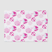 Patroon op walvissen, walvissen, roze walvissen tissuepapier (Voorkant)