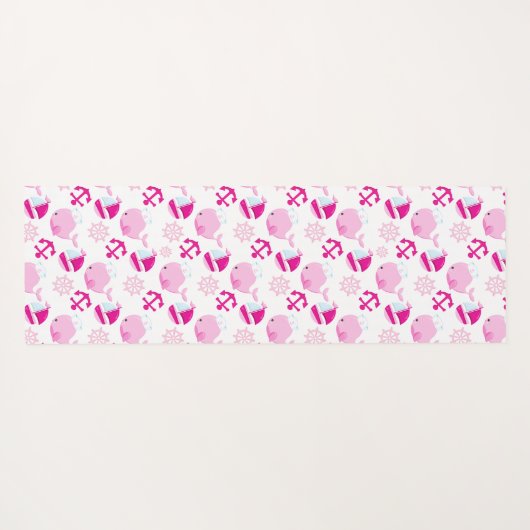 Patroon op walvissen, walvissen, roze walvissen yogamat (Achterkant (horizontaal))