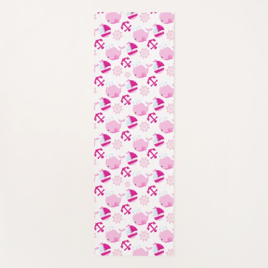 Patroon op walvissen, walvissen, roze walvissen yogamat (Voorkant)