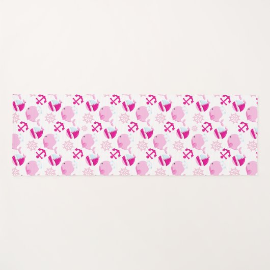 Patroon op walvissen, walvissen, roze walvissen yogamat (Voorkant (horizontaal))