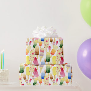 Patroon op waterverf ijs cadeaupapier