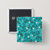 Patroon op witte roodstaafjes vierkante button 5,1 cm (Voorkant /achterkant)