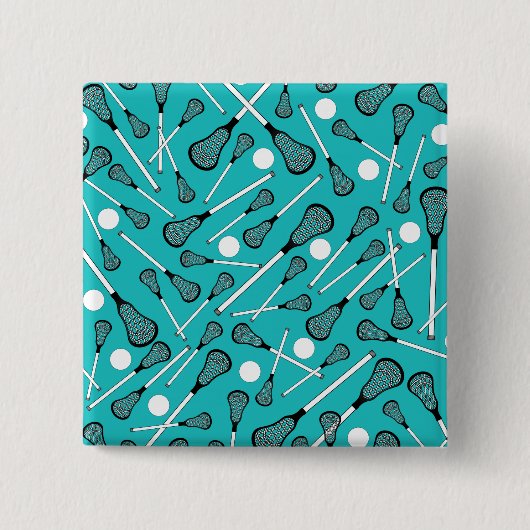 Patroon op witte roodstaafjes vierkante button 5,1 cm (Voorkant)