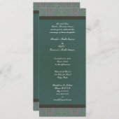  patroon op zilveren metallische bruiloft kaart (Voorkant / Achterkant)