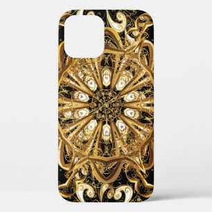 patroon op zwarte achtergrond met gouden el Case-Mate iPhone case