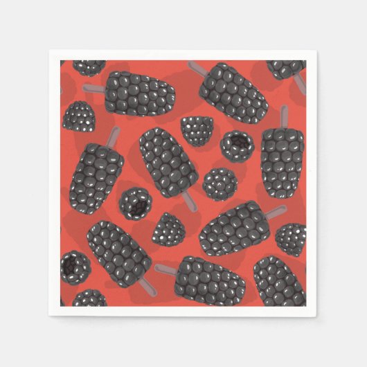 Patroon op zwarte bessen en zwarte bessen servet (Voorkant)